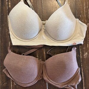 Danskin Cream and Brown Bra bundle
